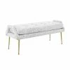 Cheapest 🌟 Bedroom Benches TOV Furniture Eileen Terrazzo Tufted Bedroom Bench 😍