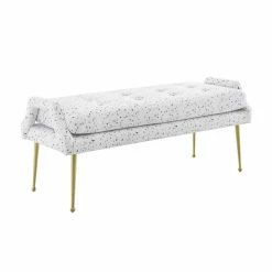 Cheapest 🌟 Bedroom Benches TOV Furniture Eileen Terrazzo Tufted Bedroom Bench 😍