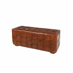 Cheap 🎁 Ottoman Benches DecMode Tufted Leather Bench 🤩