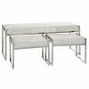 Promo ❤️ Bedroom Benches DecMode Leather Glam Nesting Bench - Set Of 3 ❤️ -Indoor Benches Shop masterUMA12882