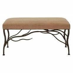 Promo ⭐ Entryway Benches DecMode Backless Bench With Branch Detailing 🌟