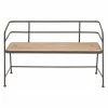 New 🔔 Entryway Benches DecMode Wood Slat Bench With Metal Back 🤩 -Indoor Benches Shop masterUMA8463