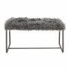 Brand new 👏 Bedroom Benches DecMode Metal Bench With Gray Fur Seat 👍