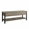 Deals 🛒 Indoor Storage Benches HumbleNest Countryside Weathered Storage Bench With Shelf 👏 -Indoor Benches Shop masterWAL497