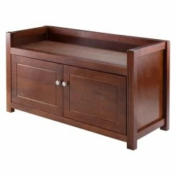 New 🔥 Indoor Storage Benches Winsome Walnut Hill Storage Bench 💯