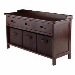 Wholesale 😍 Winsome Indoor Storage Benches Adriana 4 Pc. Storage Bench With 3 Foldable Fabric Baskets 👍
