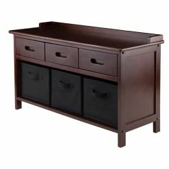 Wholesale ⭐ Indoor Storage Benches Winsome Adriana 4 Piece Storage Bench Set With Baskets 👍