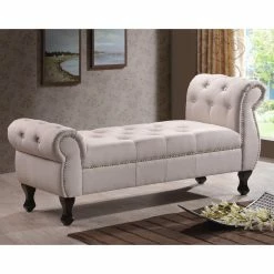 Top 10 👍 Bedroom Benches Baxton Studio Ipswich Linen Bench 😍