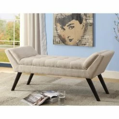 Cheap 👏 Bedroom Benches Baxton Studio Tamblin Fabric Bedroom Bench ❤️