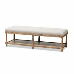 Wholesale 🤩 Ottoman Benches Baxton Studio Celeste French Country Upholstered Ottoman Bench 😍