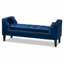 Wholesale ⌛ Bedroom Benches Baxton Studio Perret Tufted Bench With Nailhead Trim 🛒