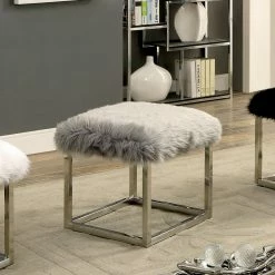 Wholesale ❤️ Bedroom Benches Furniture Of America Lucas Contemporary Style Faux Fur Large Bench 😉 -Indoor Benches Shop scaleENLB3554