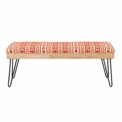 Buy 🎁 Bedroom Benches Powell Brooke Bench - Black Hairpin Legs With Terra Cotta And Natural Stripe Fabric ✨ 14 Buy 🎁 Bedroom Benches Powell Brooke Bench - Black Hairpin Legs With Terra Cotta And Natural Stripe Fabric ✨ -Indoor Benches Shop scaleLHD2456