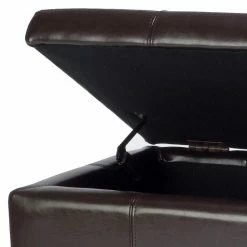 Best deal 😍 Indoor Storage Benches Safavieh Large Brown Maiden Tufted Leather Storage Bench ✔️ -Indoor Benches Shop scaleSAV421