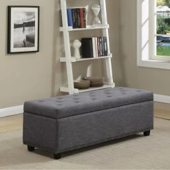 Buy 🎉 Brooklyn & Max Ottoman Benches Brooklyn + Max Gilbert Linen Storage Bench 💯 -Indoor Benches Shop scaleSIMP127