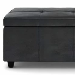 Cheapest 😀 Bedroom Benches Brooklyn + Max Fullerton 48 In. Transitional Rectangle Faux Leather Storage Ottoman Bench ❤️ -Indoor Benches Shop scaleSIMP1766