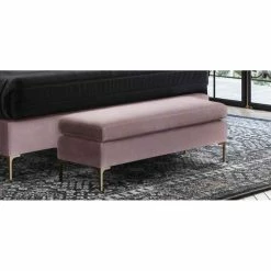 Brand new 🎉 Bedroom Benches TOV Furniture Delilah Velvet Upholstered Backless Bedroom Bench ⌛ -Indoor Benches Shop scaleTOVF507