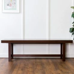 Deals 👏 Kitchen & Dining Benches Walker Edison Cappuccino Wood Bench 🛒 -Indoor Benches Shop scaleWAL263